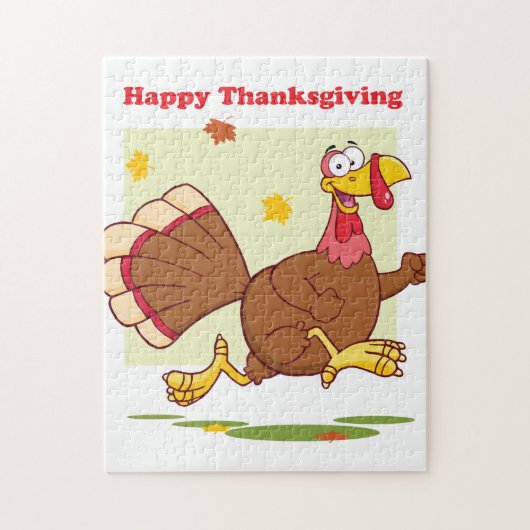 Happy Turkey Cartoon Legpuzzel (Verticaal)