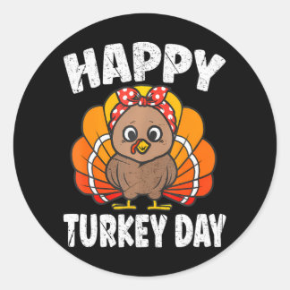 Happy Turkey Day 2023 Thanksgiving dag herfst Ronde Sticker