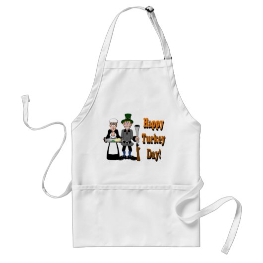 Happy Turkey Day Apron Standaard Schort (Voorkant)