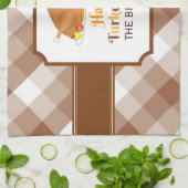 Happy Turkey Day Brown Checkered Kitchen Towels Theedoek (Gevouwen)