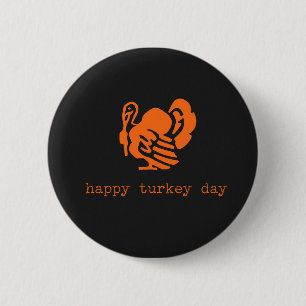 Happy Turkey Day Color Chalkboard Ronde Button 5,7 Cm