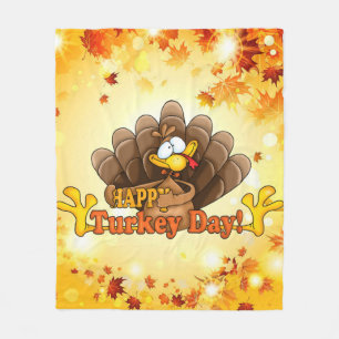 Happy Turkey Day Fleece Deken