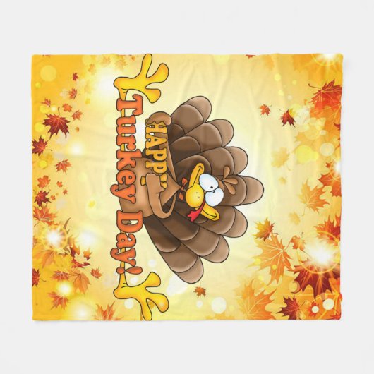 Happy Turkey Day Fleece Deken (Voorkant (Horizontaal))