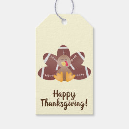 Happy Turkey Day Football Feathers Cadeaulabel
