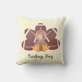 Happy Turkey Day Football Feathers Kussen