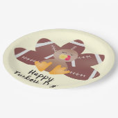 Happy Turkey Day Football Feathers Papieren Bordje (Gekanteld)