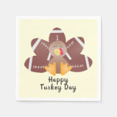 Happy Turkey Day Football Feathers Servet (Voorkant)