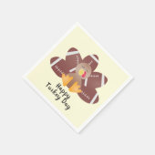 Happy Turkey Day Football Feathers Servet (Hoek)