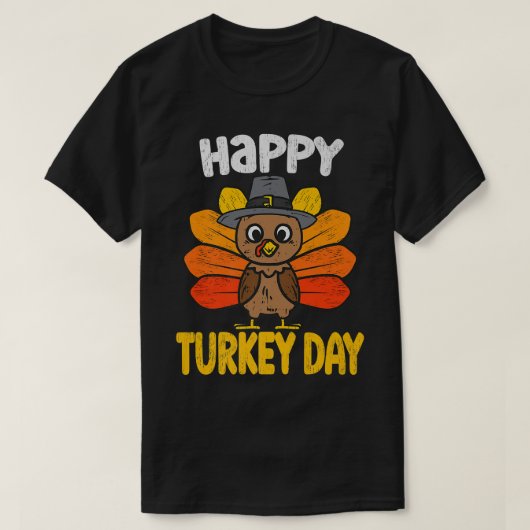 Happy Turkey Day Funny Thanksgiving 2022 herfst Fa T-shirt (Design voorkant)
