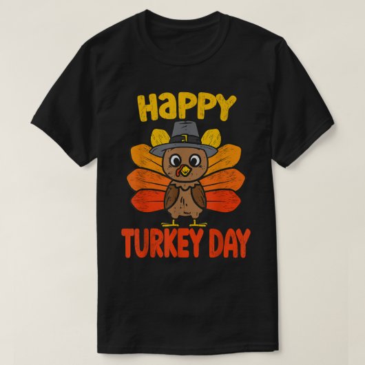 Happy Turkey Day Funny Thanksgiving 2022 herfst Fa T-shirt (Design voorkant)