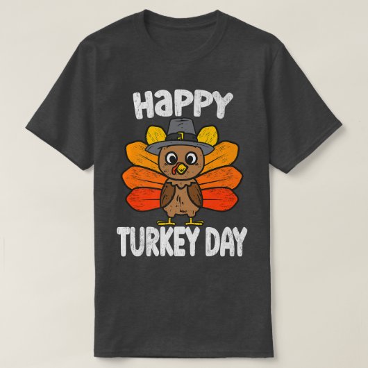 Happy Turkey Day Funny Thanksgiving 2022 herfst Fa T-shirt (Design voorkant)