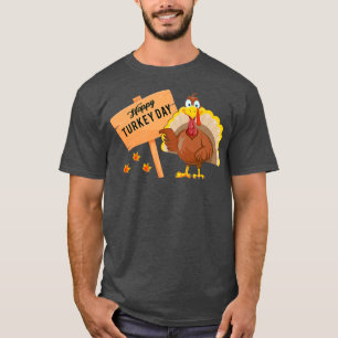 Happy Turkey Day Funny Thanksgiving Family Mannen T-shirt