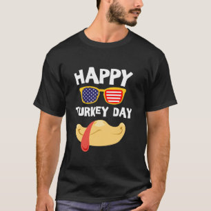 Happy Turkey Day Funny voor Kids Boys Girls Turkij T-shirt