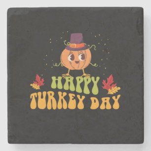 Happy Turkey Day herfst Thanksgiving dag Special Stenen Onderzetter
