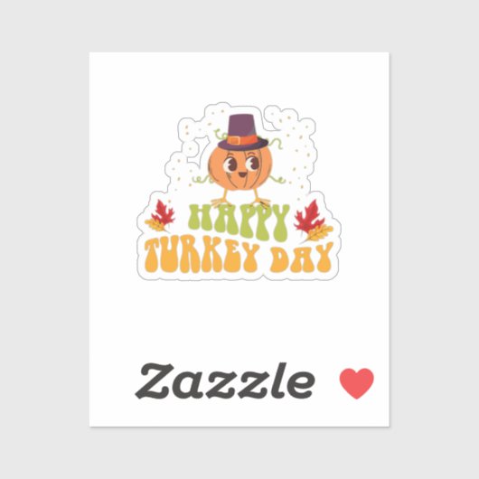 Happy Turkey Day herfst Thanksgiving dag Special Sticker (Vel)