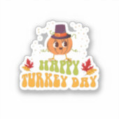 Happy Turkey Day herfst Thanksgiving dag Special Sticker (Voorkant)