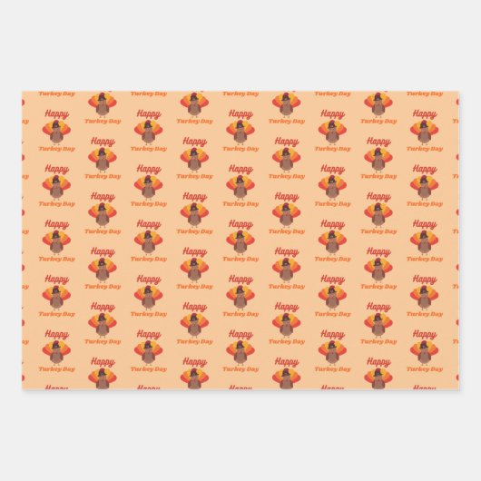Happy Turkey Day Inpakpapier Vel (Voorkant 3)