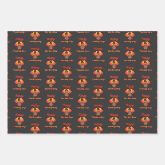 Happy Turkey Day Inpakpapier Vel (Voorkant)