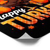 Happy Turkey Day Mannen Vrouwen Kinder Herfst Herf Poster (Hoek)