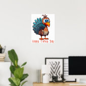 Happy Turkey Day Poster (Thuiskantoor)