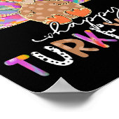 Happy Turkey Day Schattige Turkije Thanksgiving Sh Poster (Hoek)