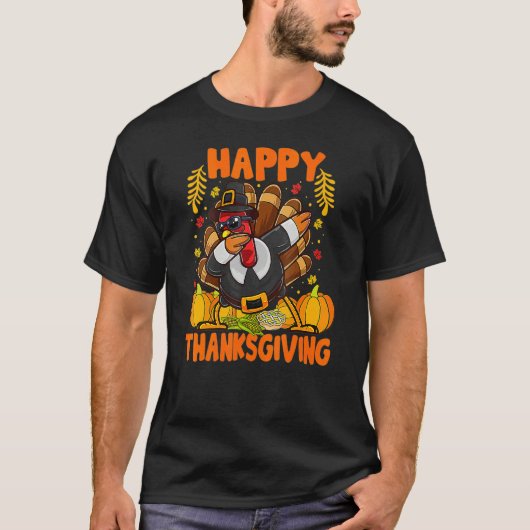 Happy Turkey Day Shirt Cute Little Pilgrim Gift Th (Voorkant)