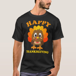 Happy Turkey Day Shirt Cute Little Pilgrim Gift Th