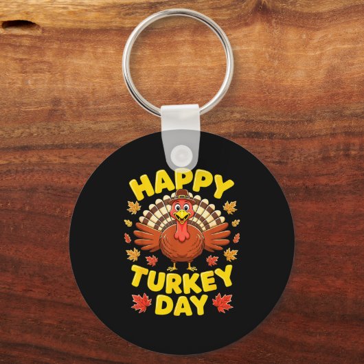 Happy Turkey Day Shirt Men Women Kids Family Thank Sleutelhanger (Voorkant)