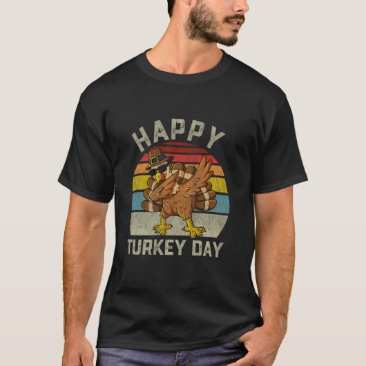 Happy Turkey Day Shirt Thanksgiving Dag Gifts Holi (Voorkant)