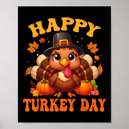 Happy Turkey Day Shirt voor vrouwen Happy Thanksgi Poster (Voorkant)