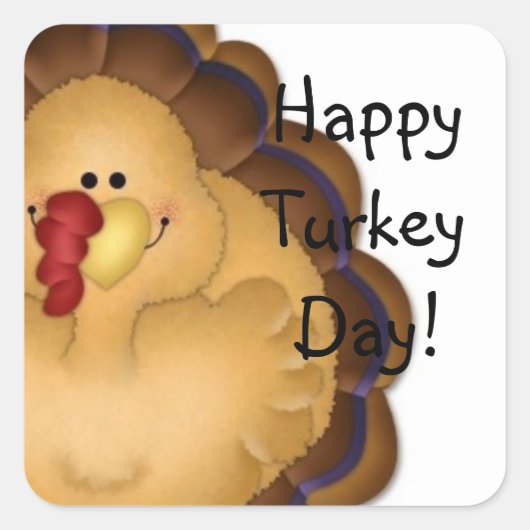 Happy Turkey Day Sticker (Voorkant)