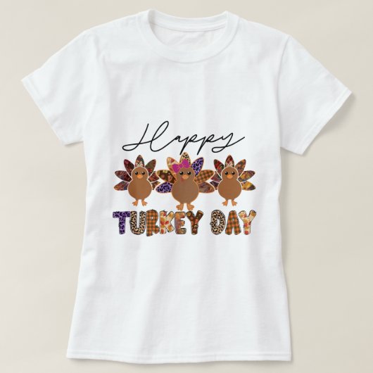 Happy Turkey Day T-shirt (Design voorkant)