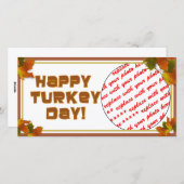 Happy Turkey Day Text Design Feestdagenkaart (Voorkant / Achterkant)