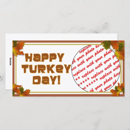 Happy Turkey Day Text Design Feestdagenkaart (Voorkant / Achterkant)