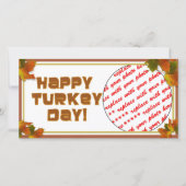 Happy Turkey Day Text Design Feestdagenkaart (Voorkant)