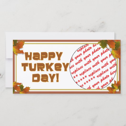 Happy Turkey Day Text Design Feestdagenkaart (Voorkant)