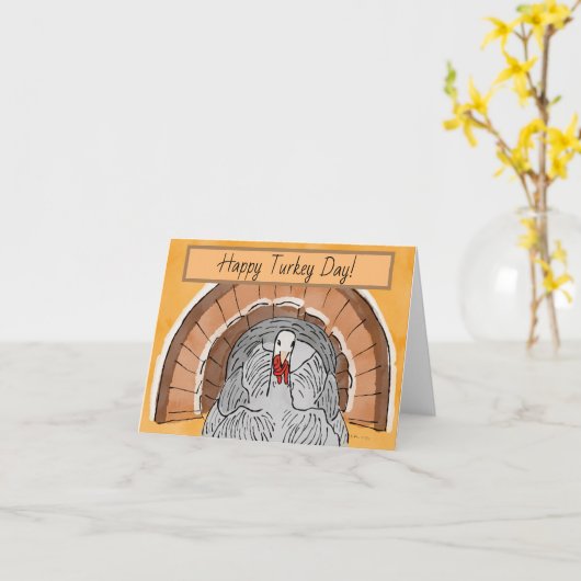 Happy Turkey Day Thanksgiving ASL Kaart (Gele Bloem)