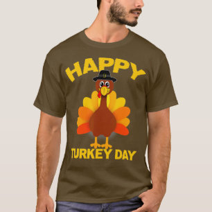 Happy Turkey Day Thanksgiving Day Mannen Vrouwen K T-shirt