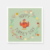 Happy Turkey Day Thanksgiving Diner Servet (Voorkant)