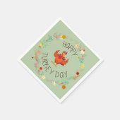 Happy Turkey Day Thanksgiving Diner Servet (Hoek)