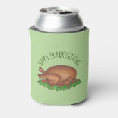 Happy Turkey Day Thanksgiving Dinner Cranberries Blikjeskoeler (Blikje Achterkant)