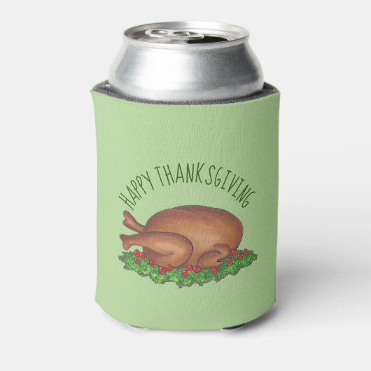 Happy Turkey Day Thanksgiving Dinner Cranberries Blikjeskoeler (Blikje Achterkant)
