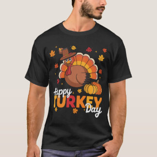 Happy Turkey Day Thanksgiving Familie Pyjama Herfs T-shirt