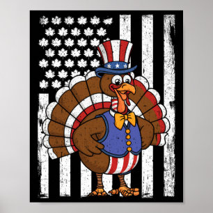 Happy Turkey Day Thanksgiving Verenigde Staten Vla Poster