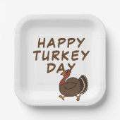 Happy Turkey Day Thanksgiving Vierkant Papier Bord (Voorkant)