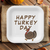 Happy Turkey Day Thanksgiving Vierkant Papier Bord