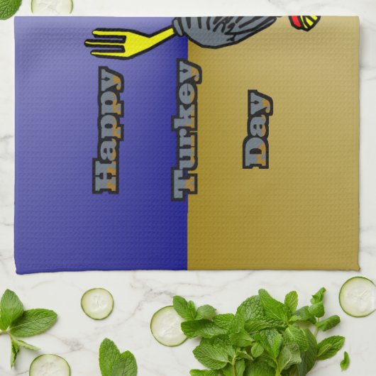 Happy Turkey Day Theedoek (Gevouwen)