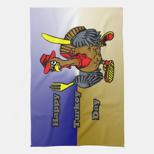 Happy Turkey Day Theedoek (Verticaal)