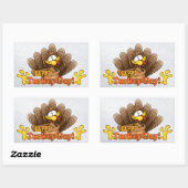 happy turkey day turkije rechthoekige sticker (Vel)