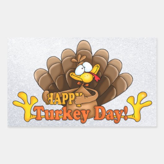 happy turkey day turkije rechthoekige sticker (Voorkant)